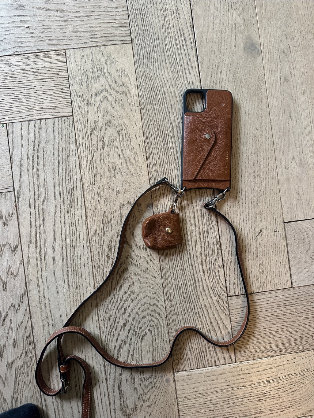 Bandolier Crossbody Phone Case With Card Pocket In Brown